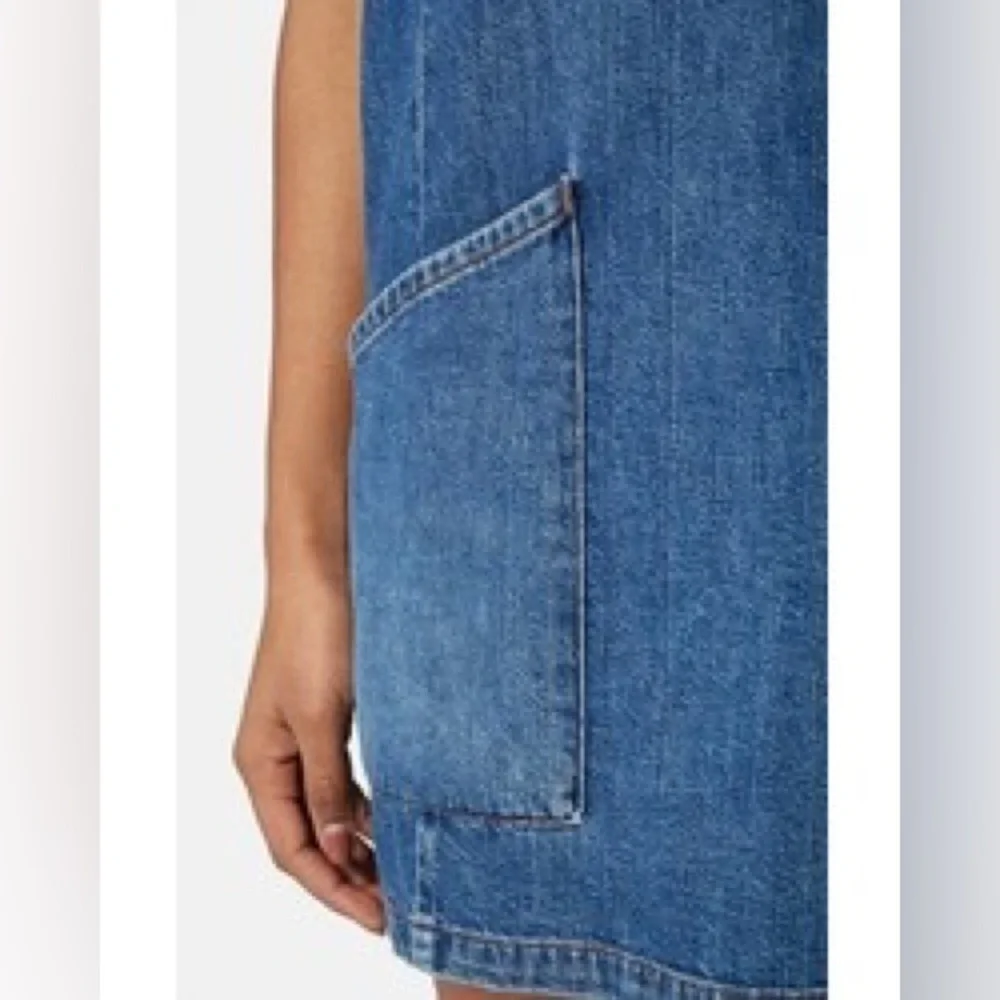 Topshop Moto denim pinafore dress petite size 2 - Picture 5 of 9